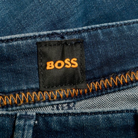 Hugo Boss Men's "Charleston" Extra Slim Fit Distressed Blue Wash Stretch Jeans - Picture 5 of 6